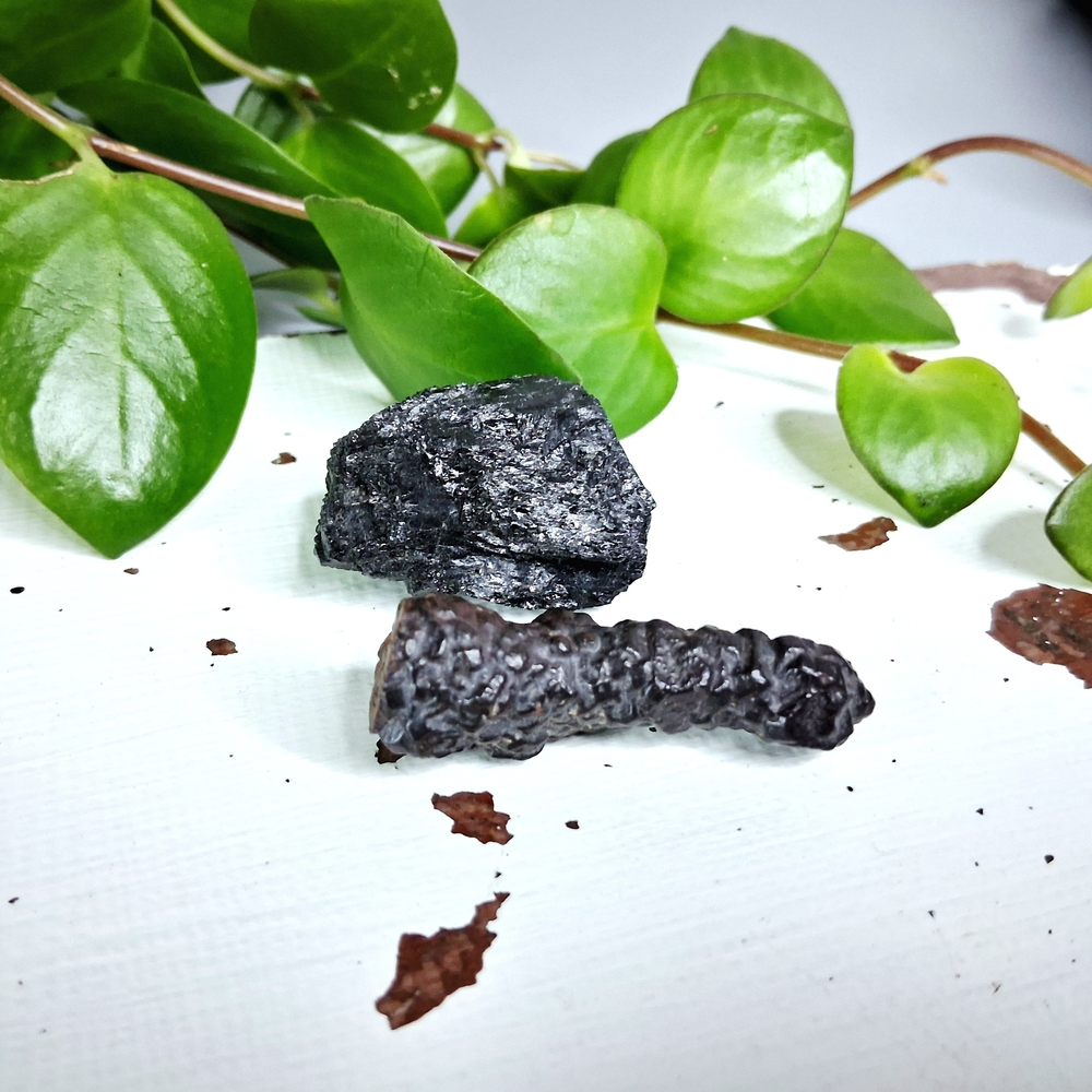 Natural Black Tourmaline & Prophecy Stone Crystal Decor